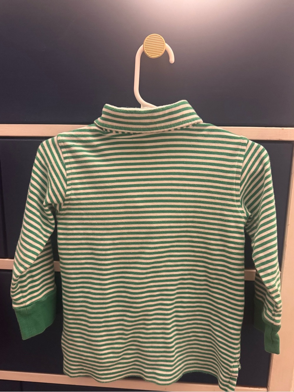 The Beaufort Bonnet Co. green and white stripped polo shirt - Picture 2 of 2